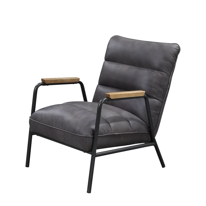 Chaise d'appoint à pieds gris en métal gris