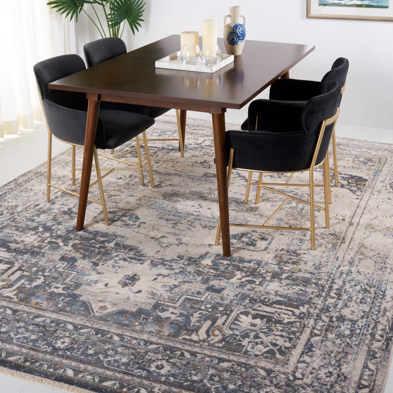 Tapis performance ivoire / bleu, Rectangle 8 pi x 10 pi