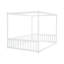 Lit de plancher avec structure à baldaquin et garde-corps, taille double, blanc - pin durable pour des garde-corps de taille A