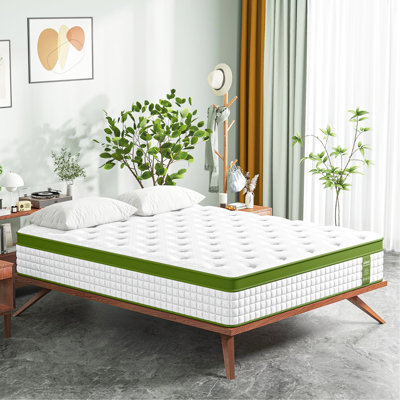 King Size 14 Inch Mattress With Gel Memory Foam And Pocket Spring System, Relief, Motion Isolation, Skin- Breathable Material, Support, In Box, Foam, Fabric, Multi-layer