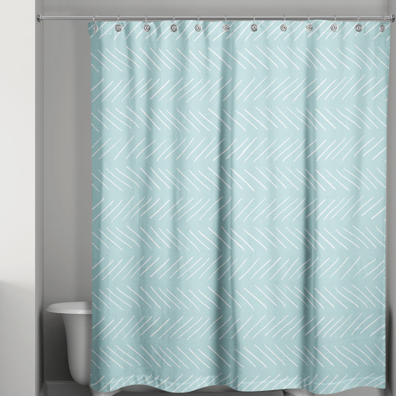 Rideau de douche géométrique simple, Bleu sarcelle