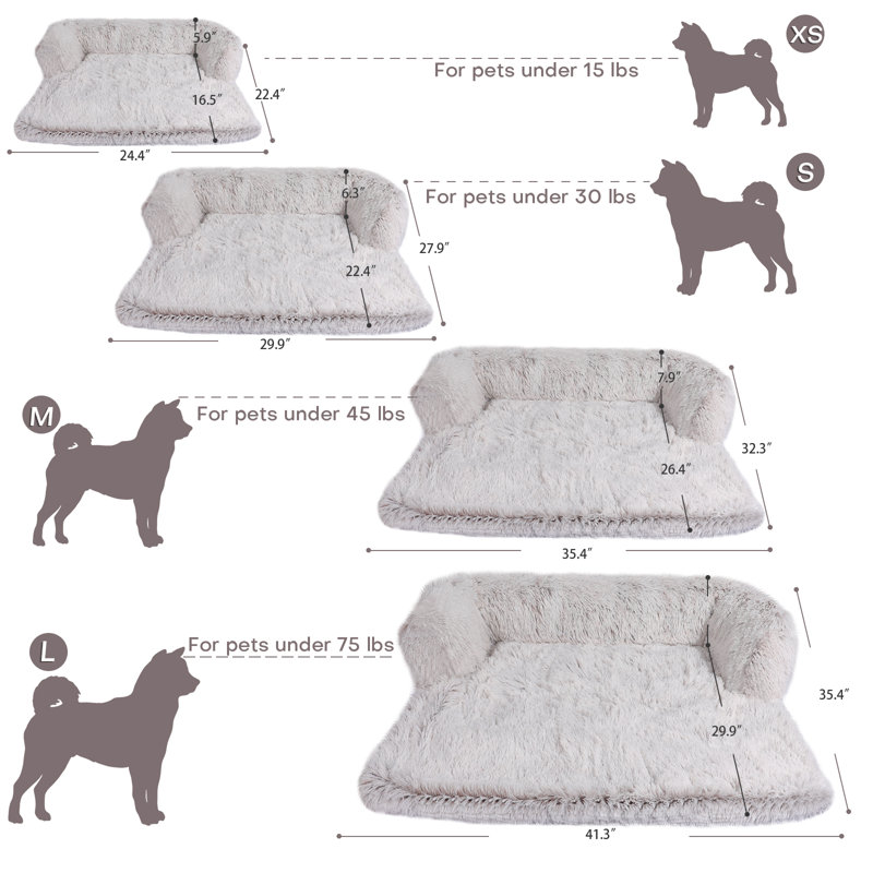 Lit pour chien Calming, Café grisâtre, Très petit (l 24,4 po x P 22,4 po x H 5,9 po)