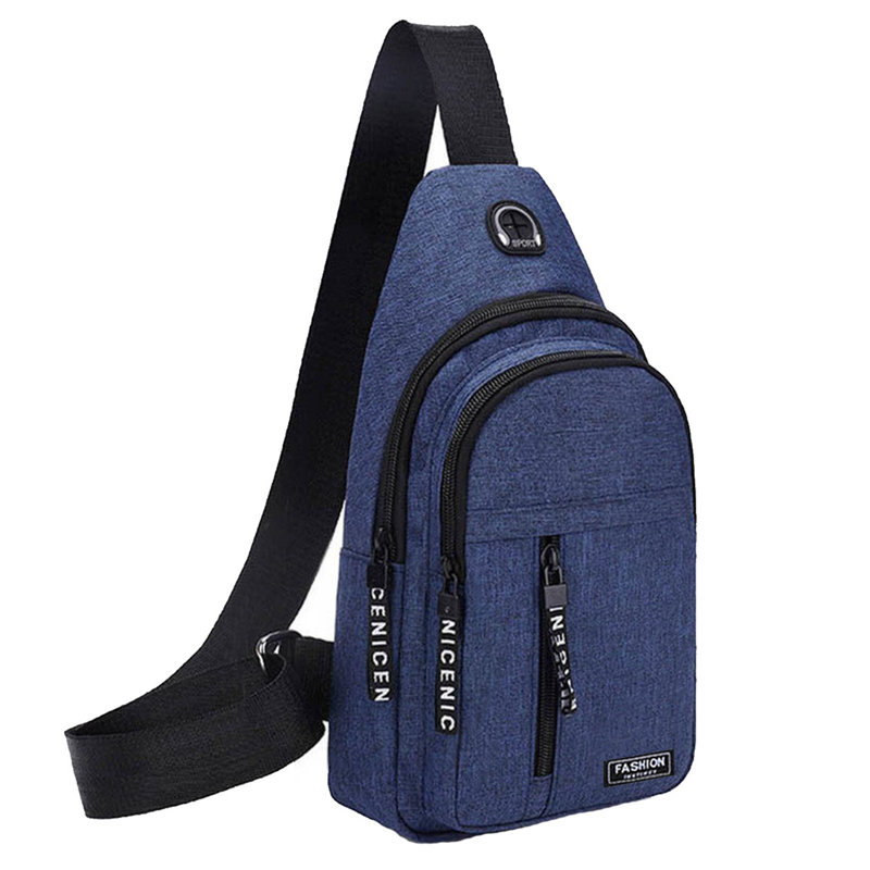 Strap Bag Crossbody Backpack With  Hole With Headphone Hole Strap Backpack Hiking Backpack Multipurpose Crossbody Chest Bag