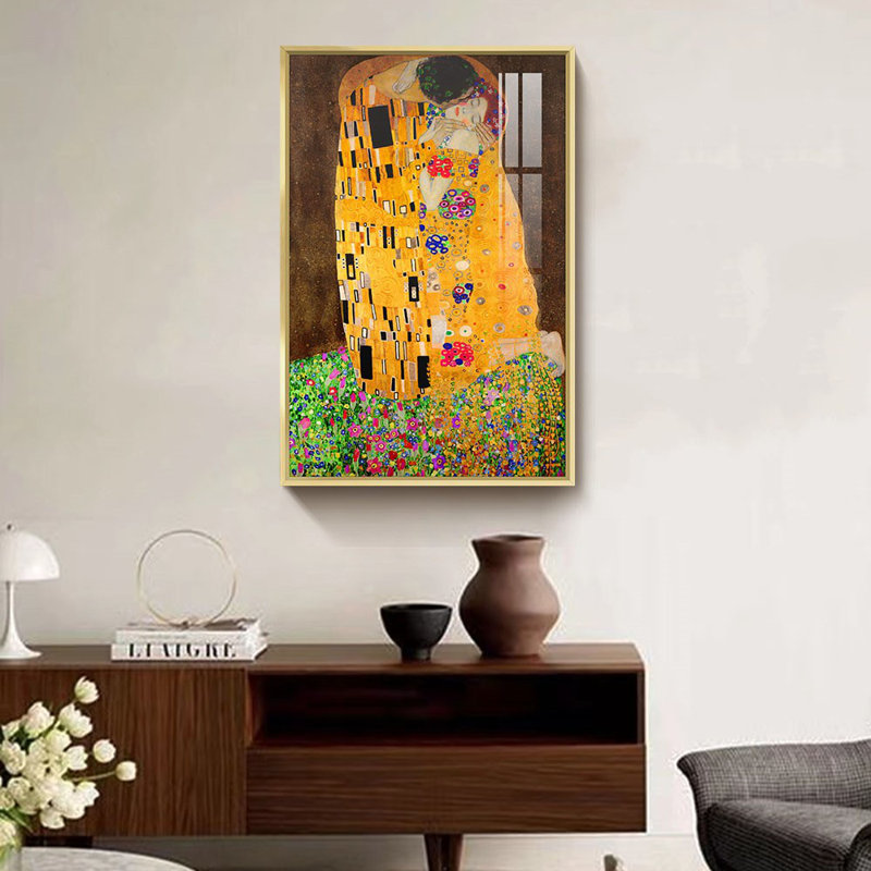 "Klimt" par Gustav Klimt - reproduction de cadre photo sur métal, H 24 po x l 16 po, Cadre doré