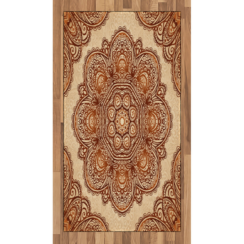 Ethnic High Density Long Fiber Poly Threads Decorative Area Rug Carpet, Rectangle 2'7" x 5'