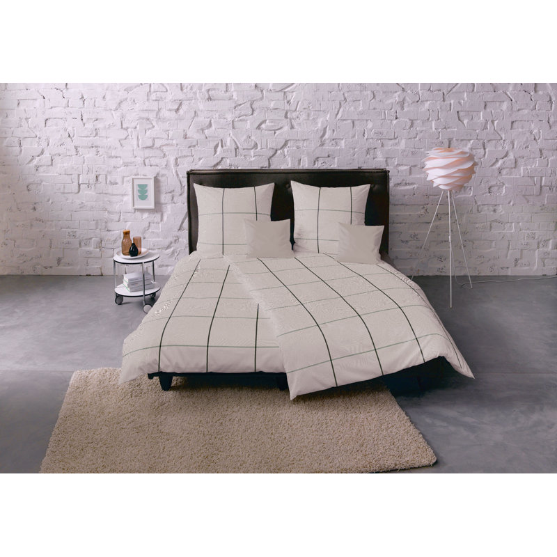 100% Cotton Duvet Cover Set, Double, Stone Grey