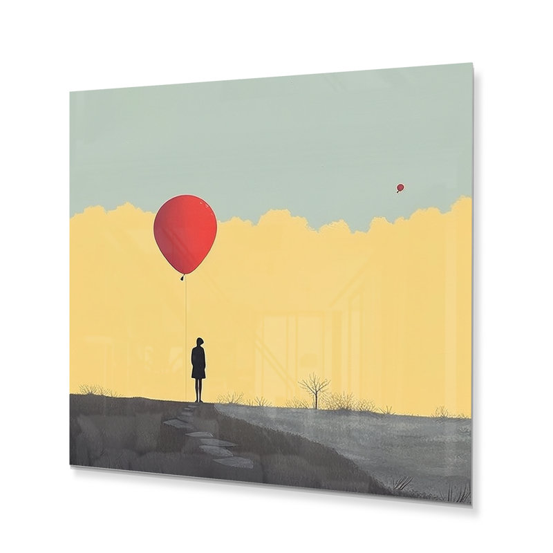 Minimalisme solidaire paysage I - décoration murale en métal minimalisme, H 16 po x l 16 po x P 1 po
