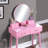 Contemporary Wood Vanity And Stool Set For Bedroom-185874417