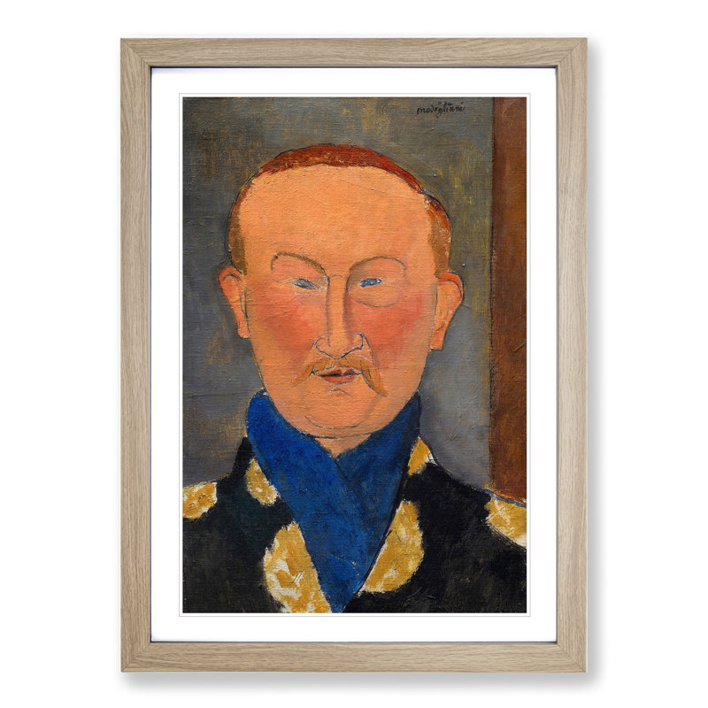 Leon Bakst by Amedeo Modigliani - Picture Frame Painting, Oak Framed, 48cm H x 36cm W x 2cm D