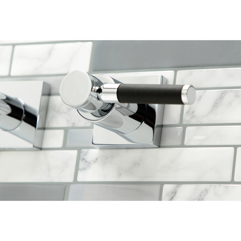 Kingston Brass Kaiser Two-Handle 3-Hole Wall Mount Roman Tub Faucet, Polished Chrome