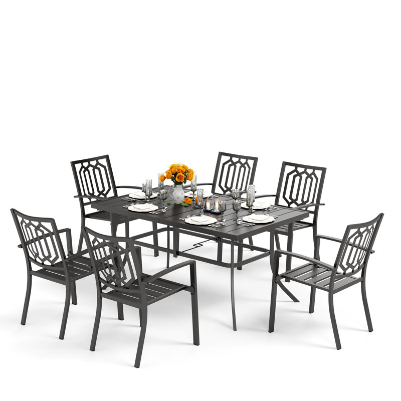 Alyah 6 - Person Patio Dining Set with Rectangular Table