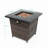 Square Fire Pit Table 28inch, Black Brown Finish, Steel Lid, Propane/ Fueled Fireplace 28inch Table, , Fuel, Heats 20 Sq.ft Area