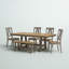 Ensemble de table à tréteaux Keswick pour 6 personnes avec 4 chaises latérales, 1 banc et 1 desserte