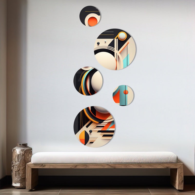 Décoration murale rétro en métal géométrique Elementary Geometrics IV