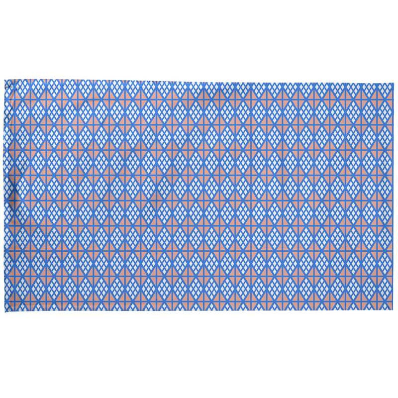 Serviette de thé diamants, Polyester sergé, Bleu / Mauve