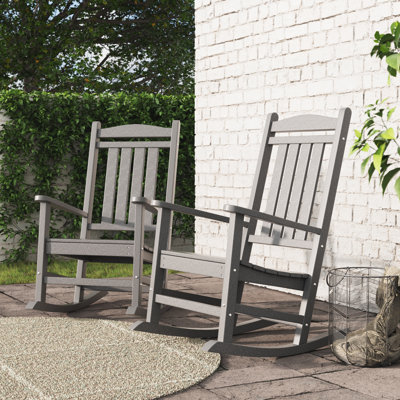 2-Person Stylish Rocking Chair Set–  Perfect for Any Patio