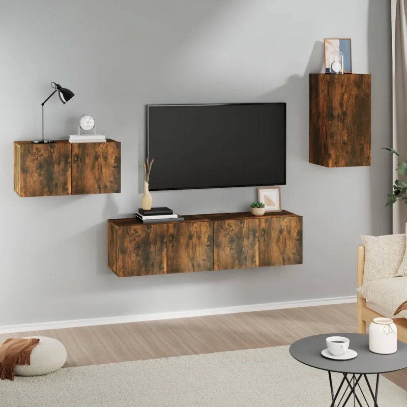 Siegfried Unfinished Entertainment Centre for TVs up to 50", Smoked Oak, 120cm