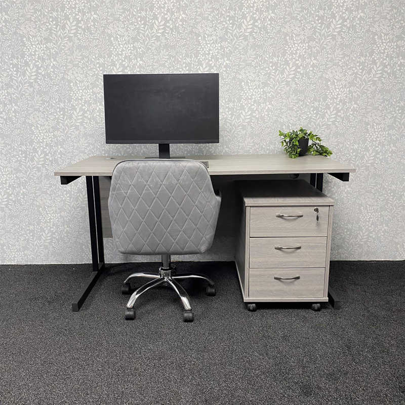 Almallah Piece Computer Desk Office Set, Gray