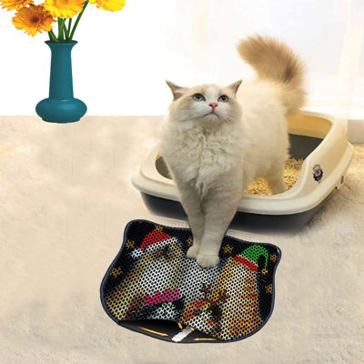 Durable Cat Litter Mat, 15.7 x 19.7 inches | 50% PVC / 50% Polyester, Machine Washable & Vacuum Friendly | Perfect for Easy Cleanup, Non-Slip Design to Keep Your Home Clean & Fresh, Ideal for Pet Owners