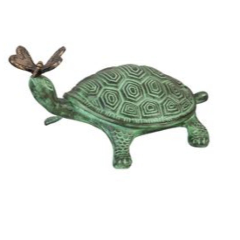 Efrain Metal Turtle with Butterfly Garden Statue