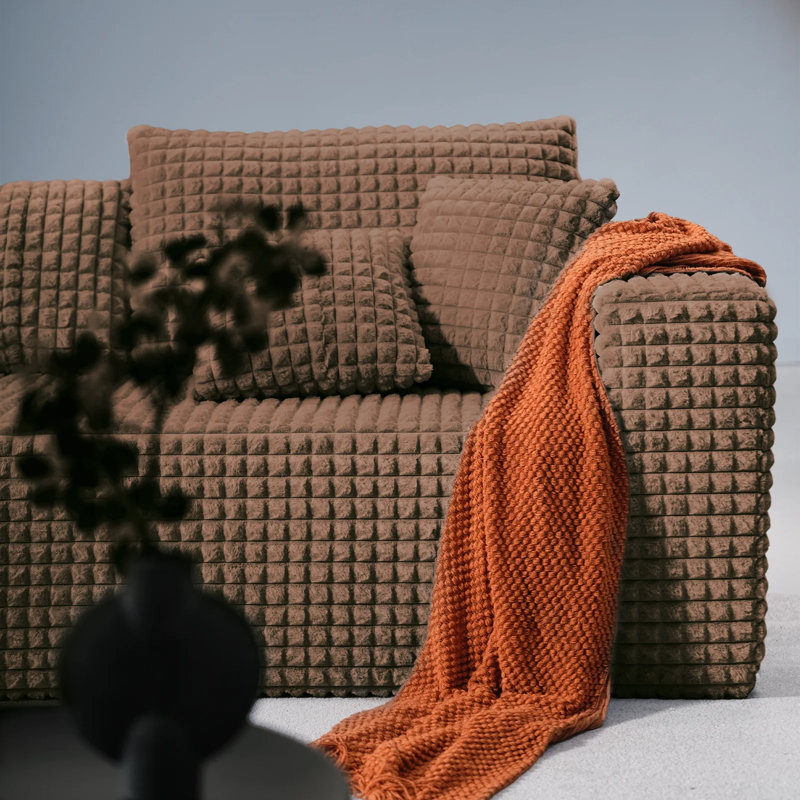 Canapé de 90 po sans os, canapé-lit 3 places en velours côtelé à assise profonde - sans assemblage, canapé en mousse sans cadre pour salon, chambre à coucher, appartement, dortoir, bureau