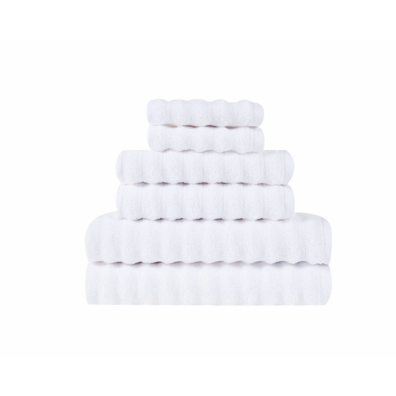 Ensemble de serviettes 6 pièces Sergio Zero Twist, Blanc