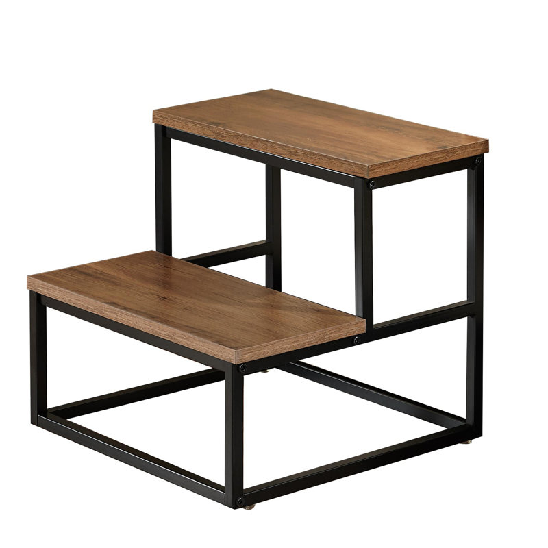 Tabouret industriel à deux marches Axel, Brun
