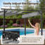 3m x 3m Metal Pergola with Retractable Roof-111057970-111057971