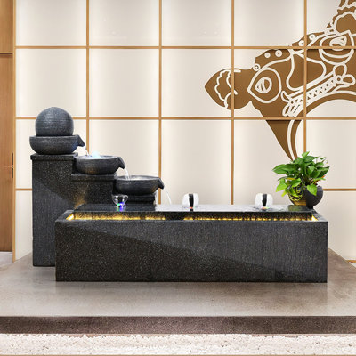 Décoration de fontaine d'eau pour aquarium 75,98 "noir