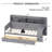 Wooden Twin Size Daybed With Storage Shelves, Multi-Functional Bed With Two Storage Drawers And  Study Desk, Gray-334965252