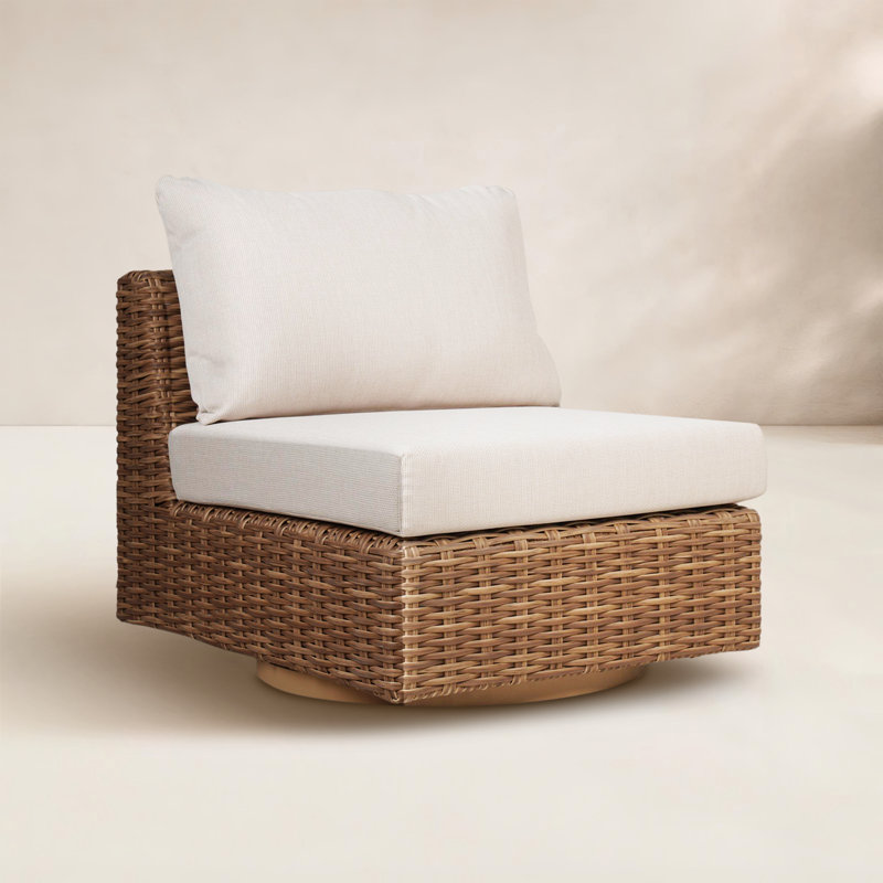 Windsor Aluminum Rattan Patio Swivel Lounge Chair