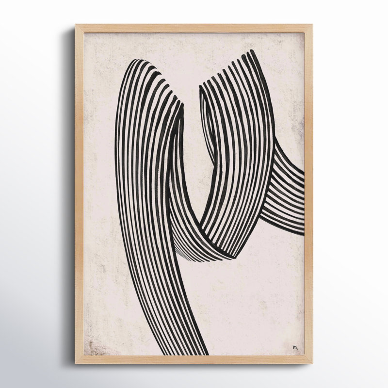 Linework 4 by Studio M - Picture Frame Print, Maple Framed, 25" H x 17.5" W x 1.25" D
