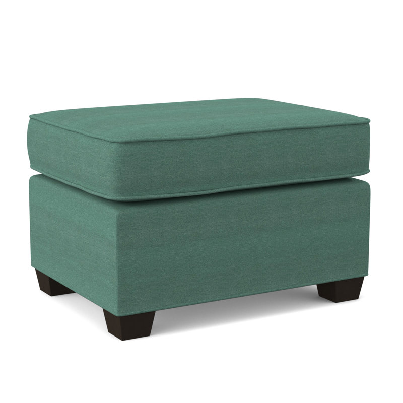 Finn 26" Wide Rectangle Standard Ottoman, Cafelle, Antic Lagoon