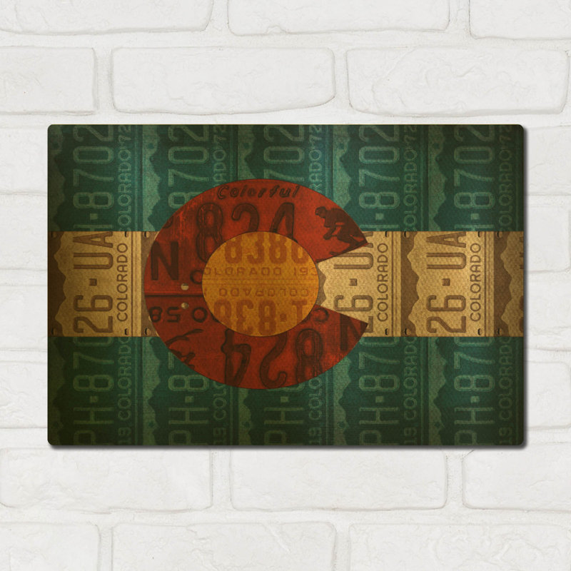 Plaques d'immatriculation de l'État du Colorado - Décoration murale en métal « Turnpike » de Design Turnpike, 40,6 cm x 30,5 cm