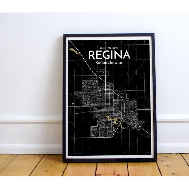 Regina City Map - No Frame Print, 43cm H x 28cm W