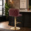 Tabourets de bar pivotants à hauteur de siège réglable, tabourets de bar rembourrés en polyuréthane moderne avec dossier complet capitonné, pour pub à domicile et îlot de cuisine (ensemble de 2)-435293184