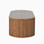 Table basse ovale à plateau relevable, conception en bois avec compartiment caché-130122397