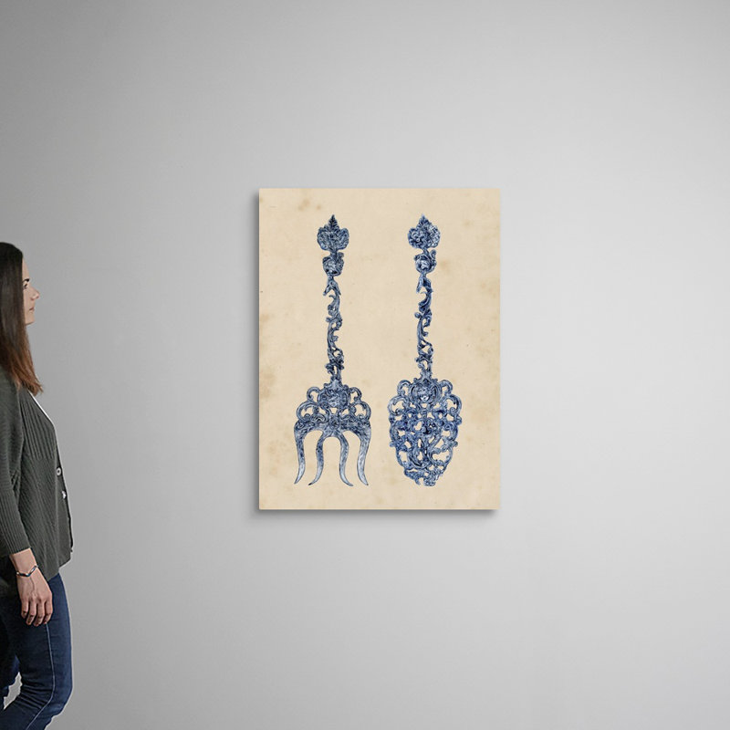 «Antique Utensils I», reproduction d'impression sur toile, H 40 po x l 30 po x P 1,25 po, Toile tendue