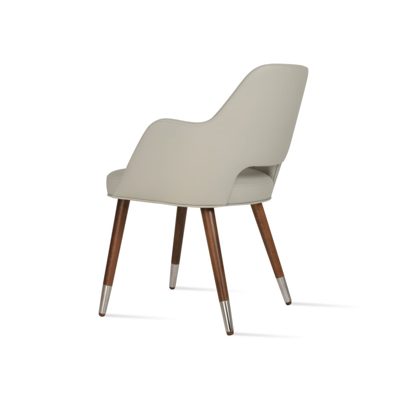 Chaise avec accoudoirs Marash, Noyer, Noir