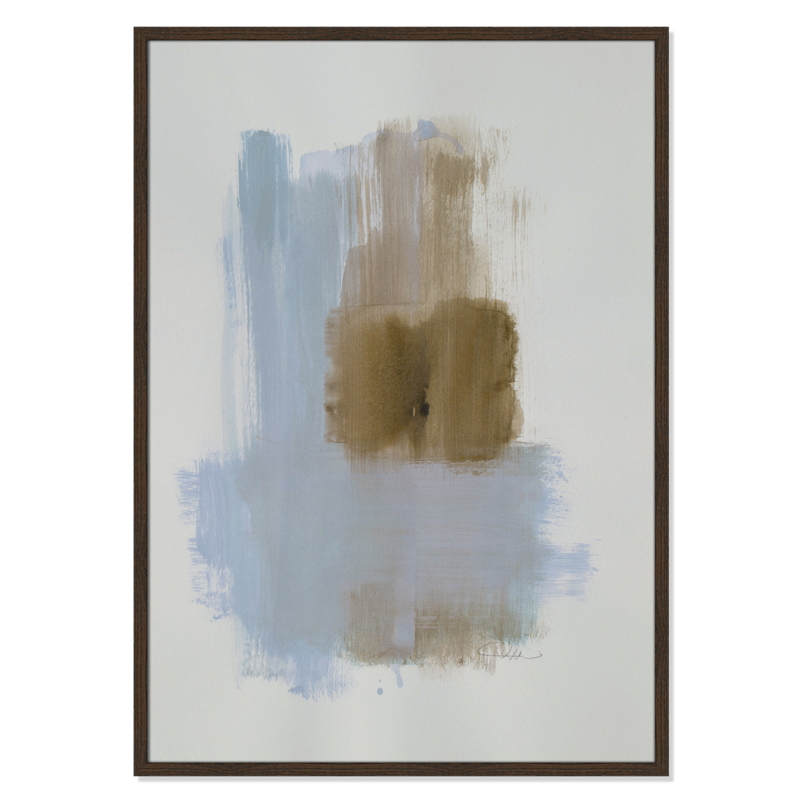 Esmeray "Powder Room Wash IV" Print, 41.5" H x 29.5" W x 1.25" D, Walnut Slim Frame Unmatted