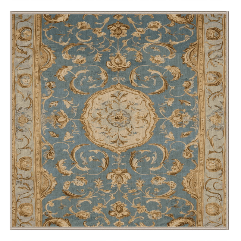 Tapis brun français lavable à la machine, Carré 5 pi