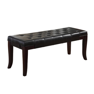 Bench With Faux Leather, Home Furnishing Piece, 44"W X 16"D 18.51"H Leather , Color, Strong Hardwood Base, Ideal For Living Areas,