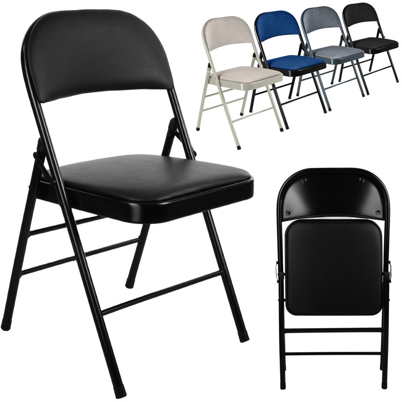 Faux Leather Banquet Folding Chair Folding Chair, White
