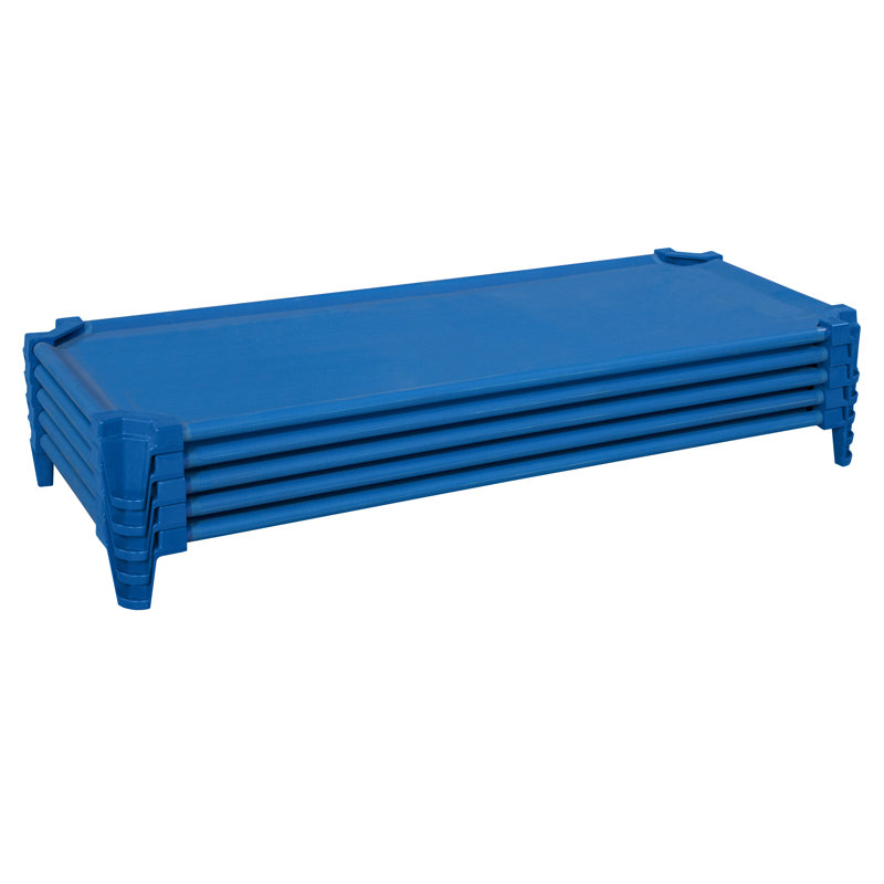 Lit de camp pour enfant empilable assemblé, Bleu, Standard