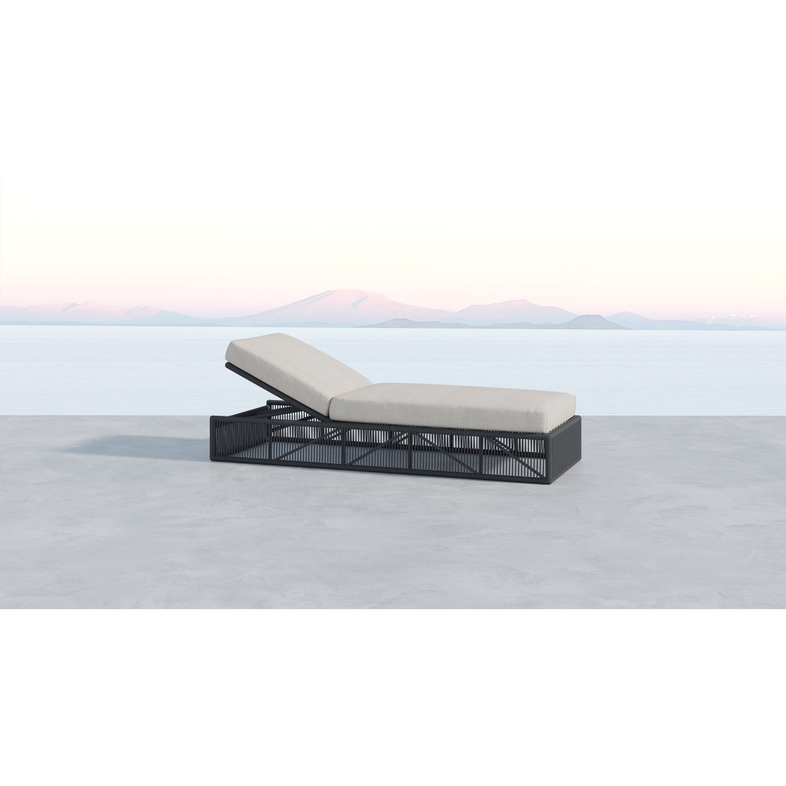 78.25'' Outdoor Olefin Rope Chaise Lounge, Echo Ash Sunbrella®
