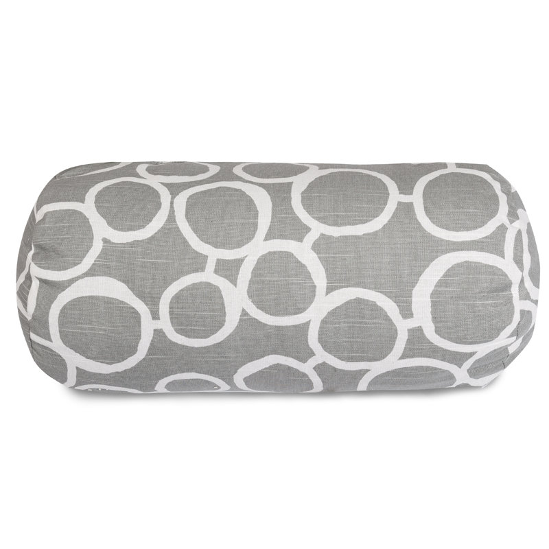 Fusion Geometric Cotton Reversible Throw Pillow, Gray