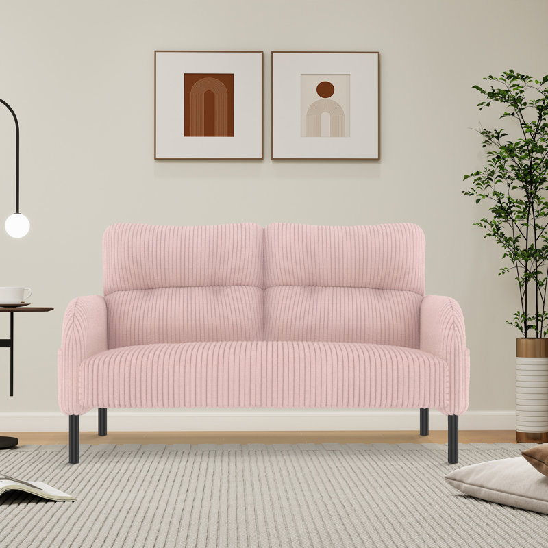 Causeuse en tissu 47 po, Rose