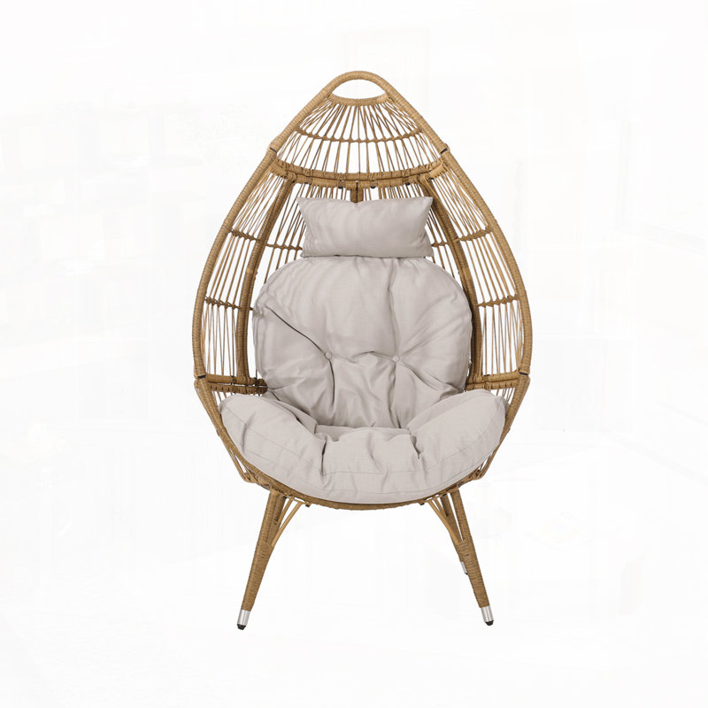 Chaise longue d'extérieur en osier Papasan, Naturel