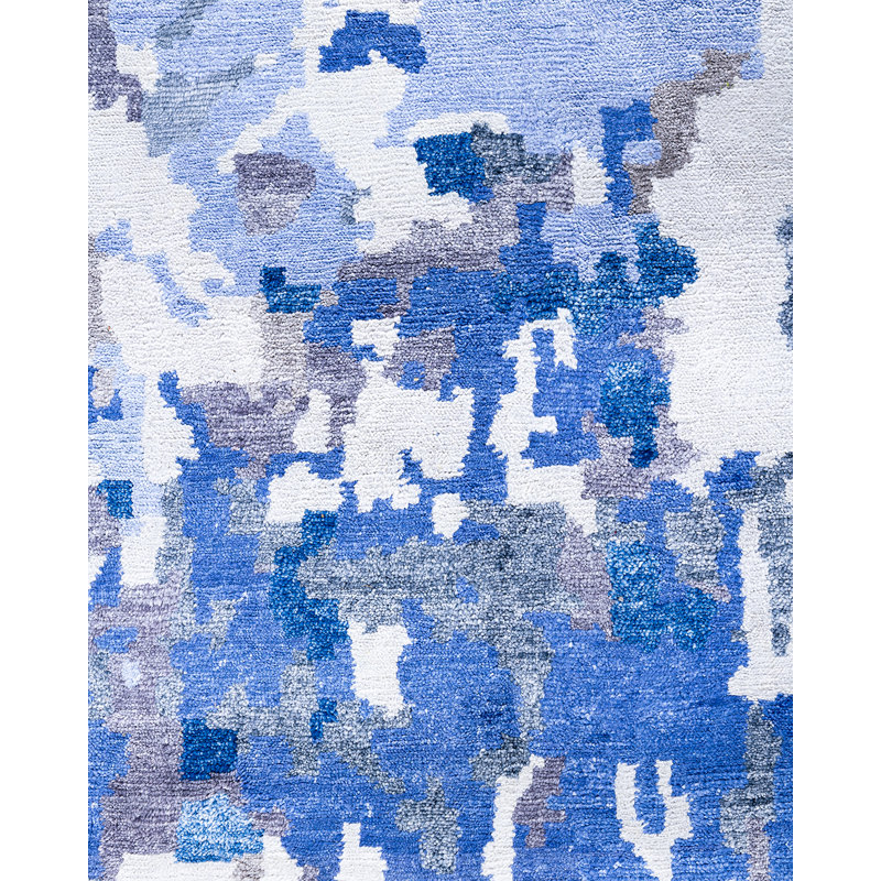 Overdyed One-of-a-Kind Rectangle 9'1" x 11'10" Hand Knotted Area Rug