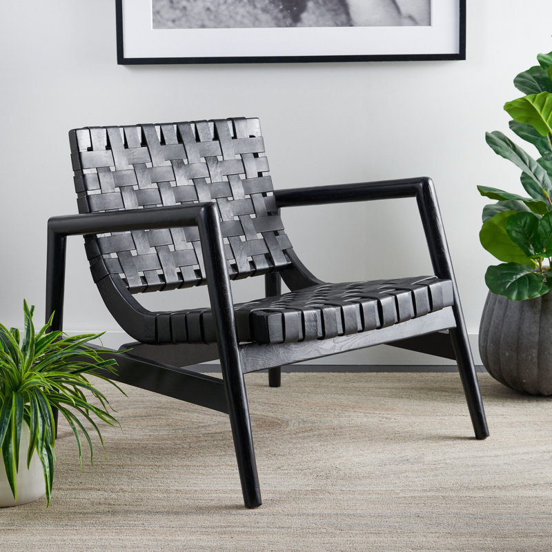 Chaise d'appoint Warbler, Cuir véritable noir